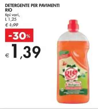 Bennet DETERGENTE PER PAVIMENTI RIO tipi vari, L 1,25 offerta