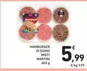 Spazio Conad HAMBURGER DI SUINO MISTI MARTINI 600 g offerta