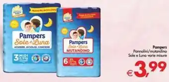 Gourmet Déco Pampers Pannolini/mutandino Sole e Luna varie misure offerta