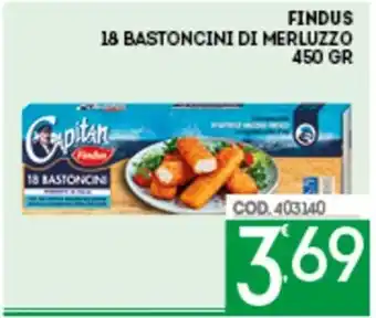 Eurocash FINDUS 18 BASTONCINI DI MERLUZZO 450 GR offerta