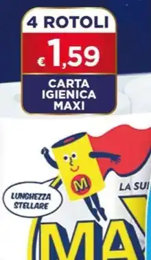 Mister Risparmio CARTA IGIENICA MAXI 4 ROTOLI offerta