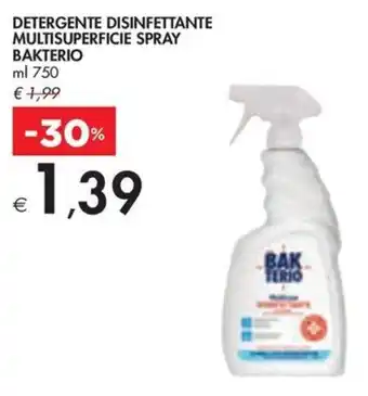 Bennet DETERGENTE DISINFETTANTE MULTISUPERFICIE SPRAY BAK TERIO ml 750 offerta