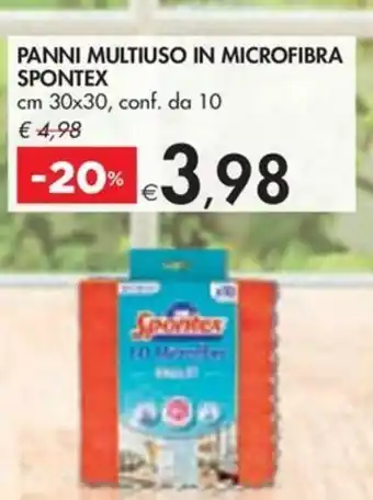 Bennet PANNI MULTIUSO IN MICROFIBRA SPONTEX cm 30x30, conf. da 10 offerta