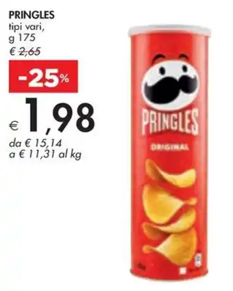 Bennet PRINGLES tipi vari, g 175 offerta