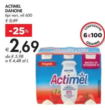 Bennet ACTIMEL DANONE tipi vari, ml 600 offerta