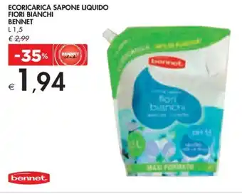 ECORICARICA SAPONE LIQUIDO FIORI BIANCHI BENNET L 1,5