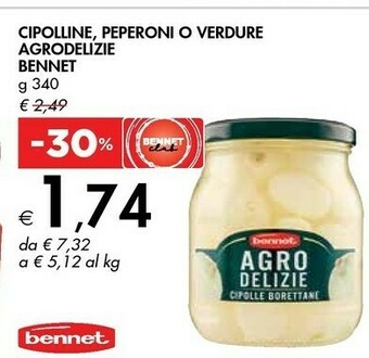 Bennet Cipolline, Peperoni O Verdure Agrodelizie Bennet offerta