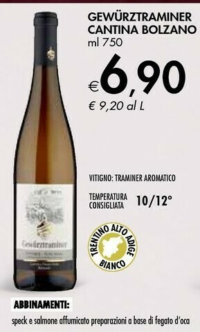 Bennet Gewurztraminer Cantina Bolzano offerta