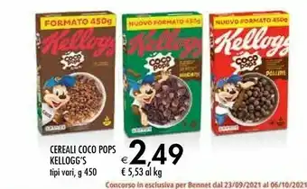 Bennet Kelloggs Cereali Coco Pops Kellogg's offerta