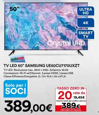 Ipercoop TV LED 50" SAMSUNG UE50CU7170UXZT offerta
