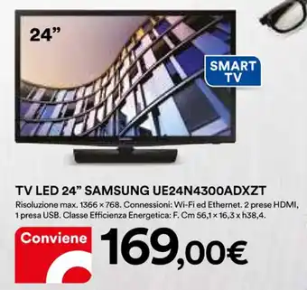 Ipercoop TV LED 24" SAMSUNG UE24N4300ADXZT offerta