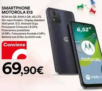 Ipercoop SMARTPHONE MOTOROLA E13 offerta