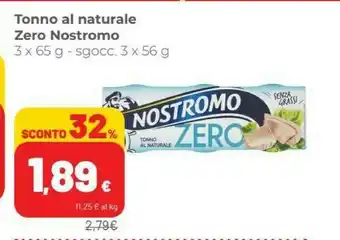 Coop Nostromo Tonno Al Naturale Zero Senza Grassi 195 G(ml) offerta