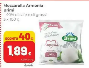 Coop Brimi Mozzarella 100% Latte Alto Adige 100 G(ml) offerta