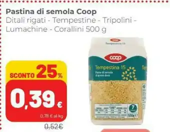 Coop Pastina Di Semola offerta