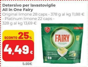 Coop Fairy Detersivo Per Lavastoviglie All In One offerta