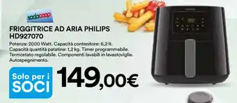Ipercoop FRIGGITRICE AD ARIA PHILIPS HD927070 offerta