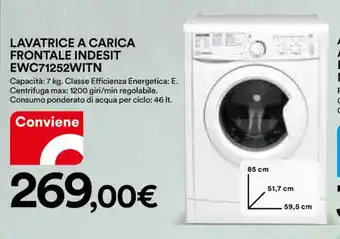 Ipercoop LAVATRICE A CARICA FRONTALE INDESIT EWC71252WITN offerta
