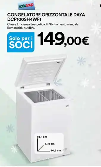 Ipercoop CONGELATORE ORIZZONTALE DAYA DCP100SH4WF1 offerta
