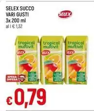 Galassia SELEX SUCCO VARI GUSTI 3x 200 ml offerta