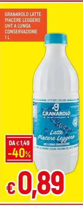 Galassia GRANAROLO LATTE PIACERE LEGGERO UHT A LUNGA CONSERVAZIONE offerta