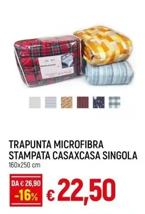 Galassia TRAPUNTA MICROFIBRA STAMPATA CASAXCASA SINGOLA offerta