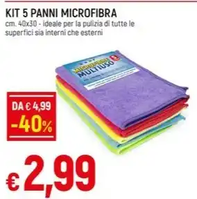 Galassia KIT 5 PANNI MICROFIBRA cm. 40x30 offerta