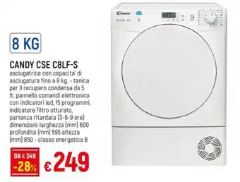 Galassia CANDY CSE C8LF-S asciugatrice offerta