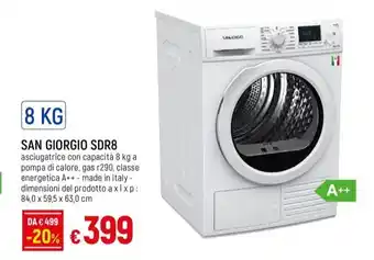 Galassia SAN GIORGIO SDR8 asciugatrice offerta