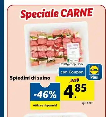 Lidl Lidl Plus Spiedini Di Suino offerta