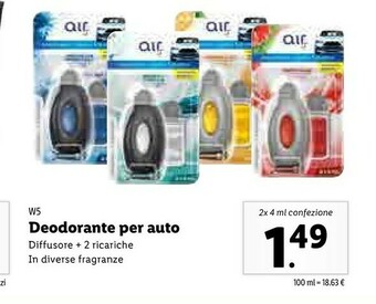 Lidl W5 Deodorante Per Auto offerta