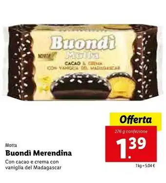 Lidl Motta Buondi Merendina Con Cacao E Crema Con Vaniglia offerta