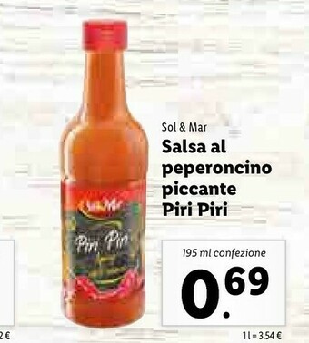 Lidl Sol & mar Salsa Al Peperoncino Piccante Piri Piri offerta