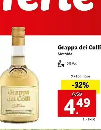 Lidl Grappa Dei Colli Morbida 700 Ml offerta