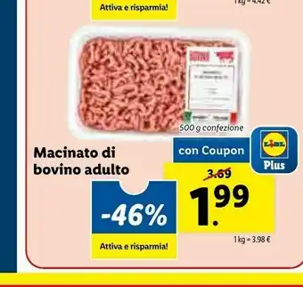 Lidl Lidl Plus Macinato Di Bovino Adulto offerta