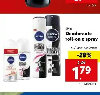 Lidl Nivea 82240 Deodorante Deodorante Roll-on 50 Ml offerta