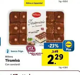 Lidl Milbona Tiramisù Con Savoiardi offerta