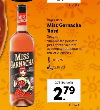Lidl Vega Eslora Miss Garnacha Rosé offerta