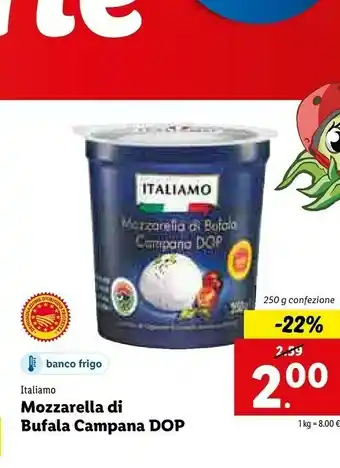 Lidl Italiamo Mozzarella Di Bufala Campana DOP 250 G(ml) offerta