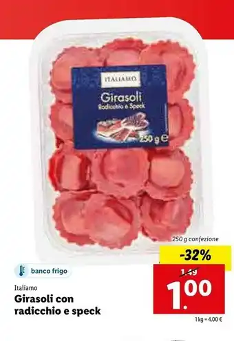 Lidl Italiamo Girasoli Radicchio E Speck 250 G(ml) offerta