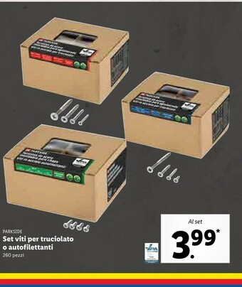 Lidl Parkside Set Viti Per Truciolato offerta