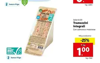 Lidl Select & Go Tramezzini Integrali Con Salmone E Maionese offerta