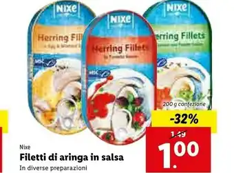 Lidl Nixe Herring Fillets In A Dill-Herb-Sauce 200 G(ml) offerta