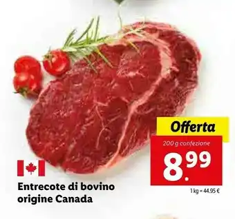 Entrecote Di Bovino Origine Canada