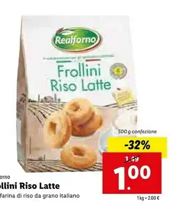 Lidl Realforno Frollini Riso Latte offerta