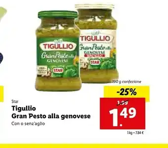 Lidl Tigullio Gran Pesto Pomodori Secchi E Pistacchi 190 G(ml) offerta