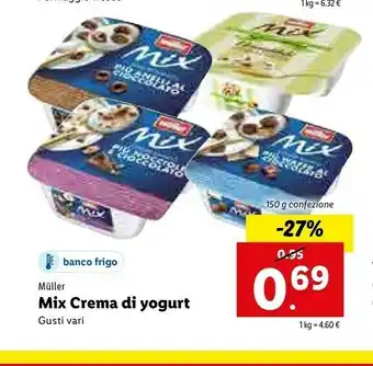 Lidl Muller Mix Yogurt Bianco Più Fragole 150 G(ml) offerta