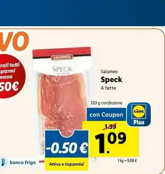 Lidl Salumeo Speck A Fette 120 G offerta