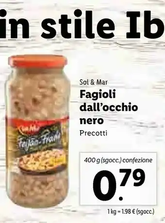 Lidl Sol & mar Fagioli Dall'occhio Nero Precotti 400 G offerta