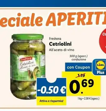 Lidl Freshona Cetriolini All'Aceto Di Vino offerta